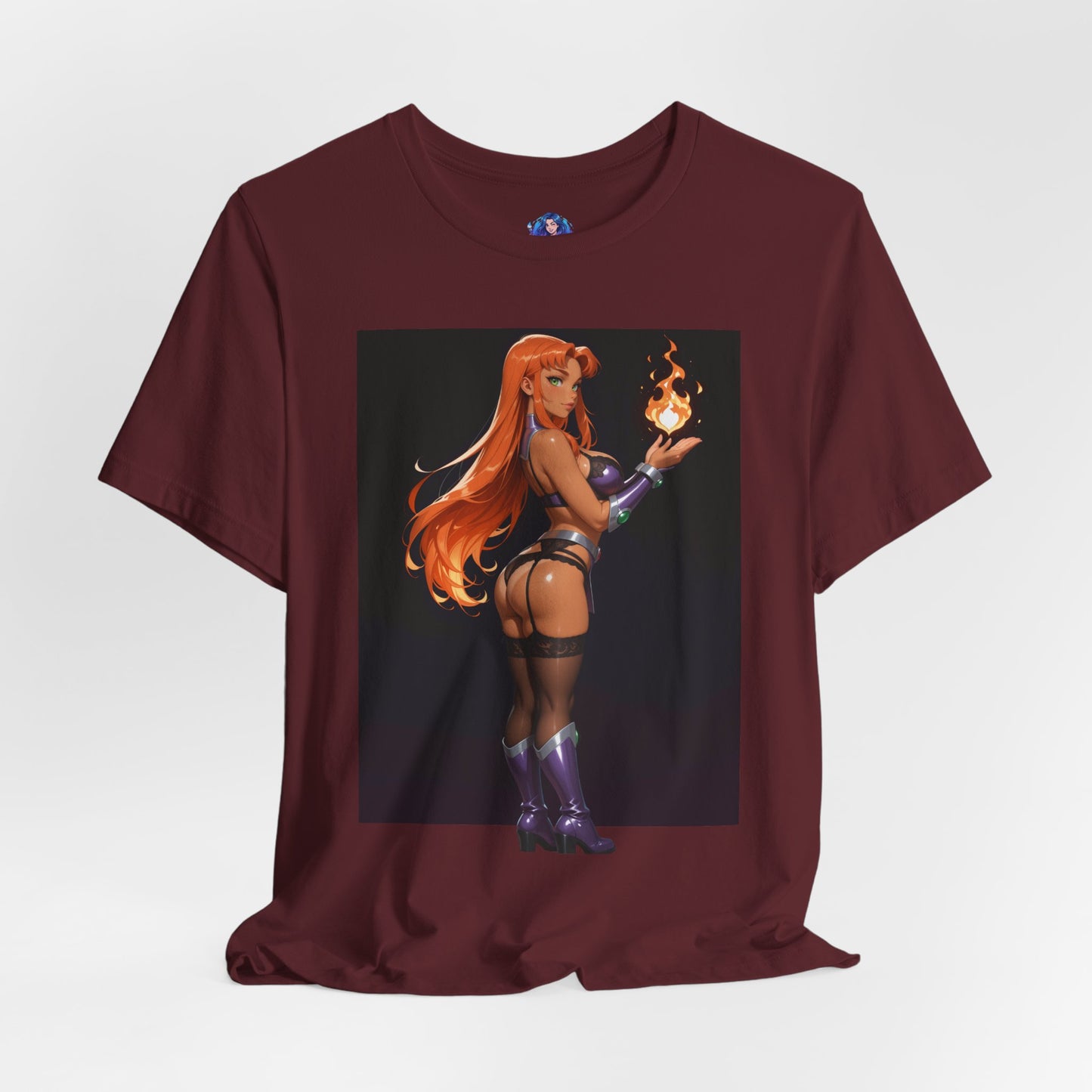 Starfire-T-Shirt mit Grafik | DC Comics-T-Shirt für Otakus und Cosplay-Fans | Sexy Alien-Heldin-Shirt