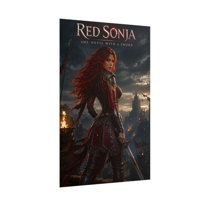 Red Sonja Poster, Sword And Sorcery Wall Art, Fantasy Print, Room Decor