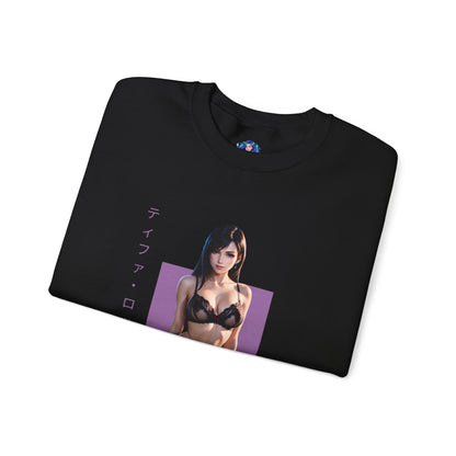 Tifa Lockhart Sweatshirt, FFVII Rundhalsausschnitt, Gemütliche RPG-Gaming-Kleidung für Fans