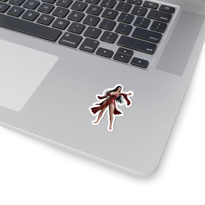 Boa Hancock Sticker – Anime Character Vinyl Sticker for Laptops & Indoor Decor on silver laptop showing glossy, durable vinyl, crisp detail, bubble-free application