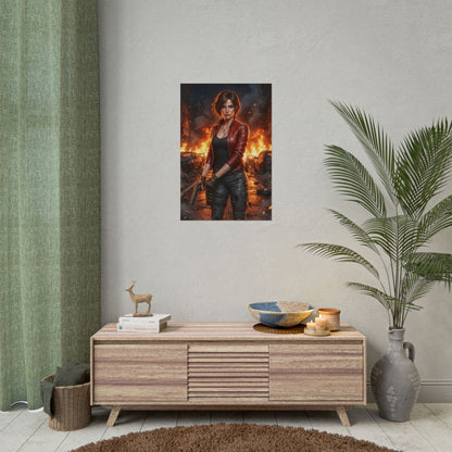Claire Redfield Resident Evil Poster Action Heroine Wall Art Zombie Survival Character Print Gaming Room Decor Gift