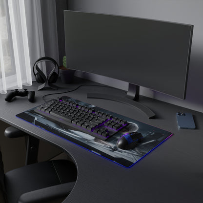 2B RGB Mouse Pad – Nier Automata LED Desk Mat, Sci-Fi Gamer Setup
