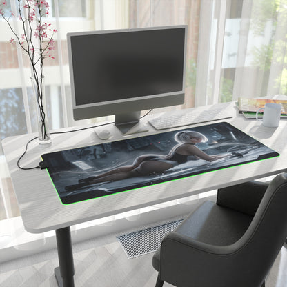 2B RGB Mouse Pad – Nier Automata LED Desk Mat, Sci-Fi Gamer Setup
