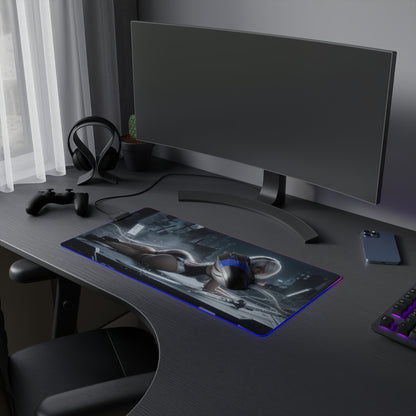 2B RGB Mouse Pad – Nier Automata LED Desk Mat, Sci-Fi Gamer Setup