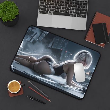 2B Mouse Pad – Sci-Fi Action Gaming Mouse Pad, Stylish Gamer Desk Decor on desk featuring detailed 2B character artwork, smooth tracking and non-slip base