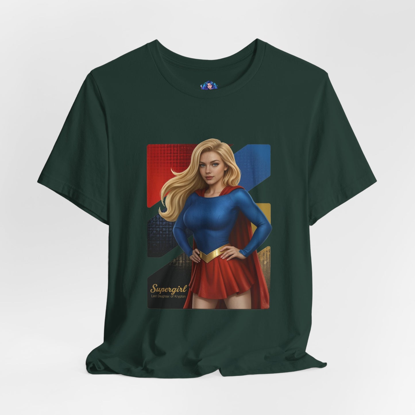 Supergirl T-Shirt | DC Comics Anime Tee for Gamers & Hero Fans featuring anime-style Supergirl illustration on Bella Canvas 3001 unisex tee