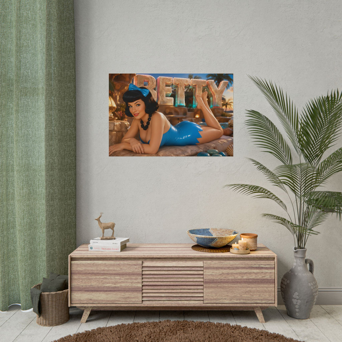 Betty Rubble The Flintstones Retro Poster Cartoon Wall Art Room Decor