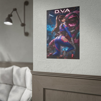 D.VA Overwatch Poster, Gaming Wall Art, Sci Fi Print, Gamer Decor
