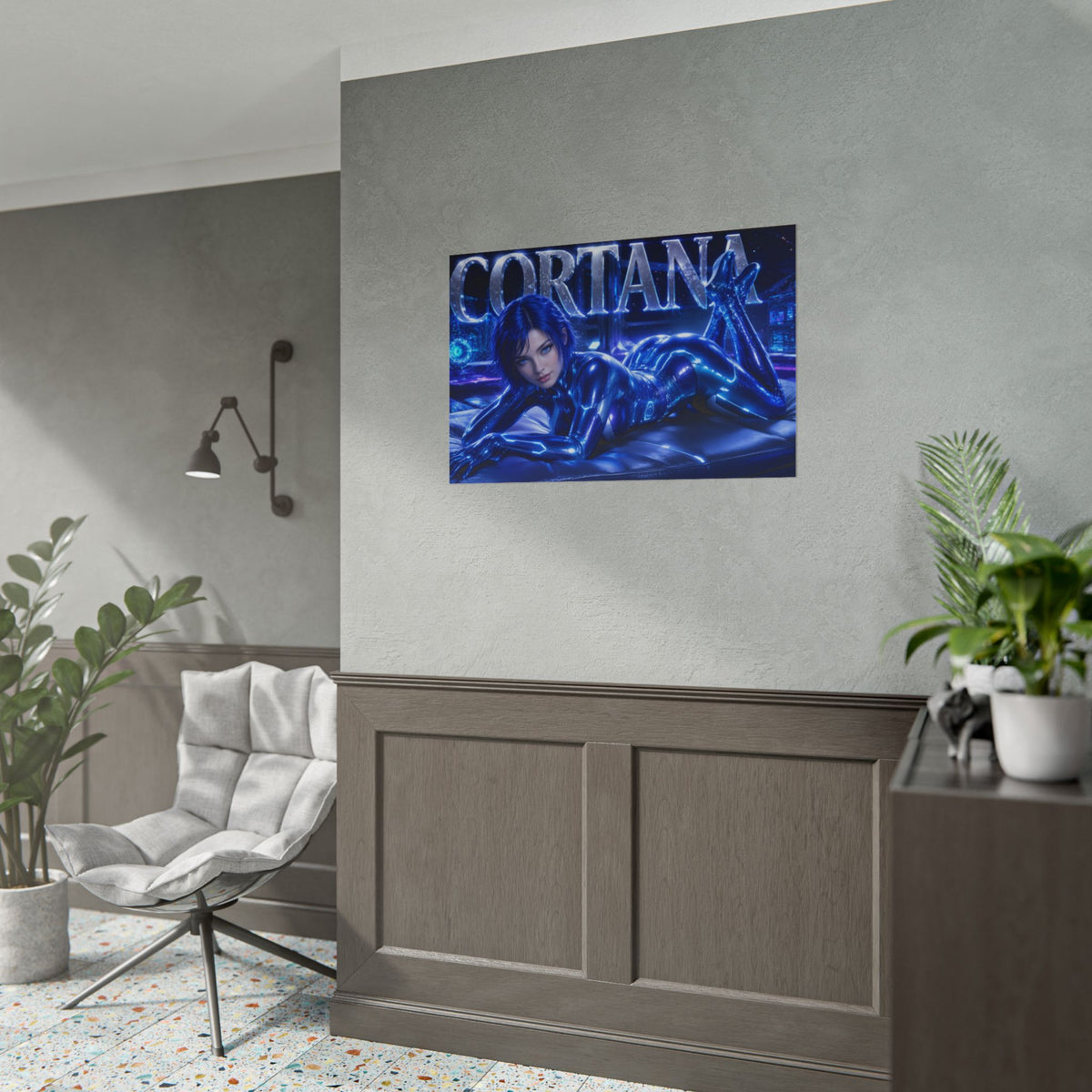 Gaming Wall Art Cortana Halo Poster Game Room Decor Gamer Gift Print