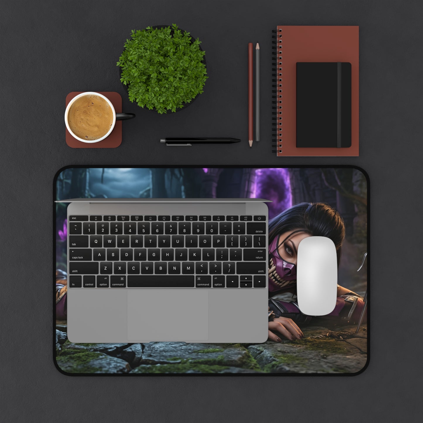 Mileena Gaming Mouse Pad, Mortal Kombat Desk Mat, Fierce Fighter Girl Setup — high‑def warrior artwork on premium gaming desk mat