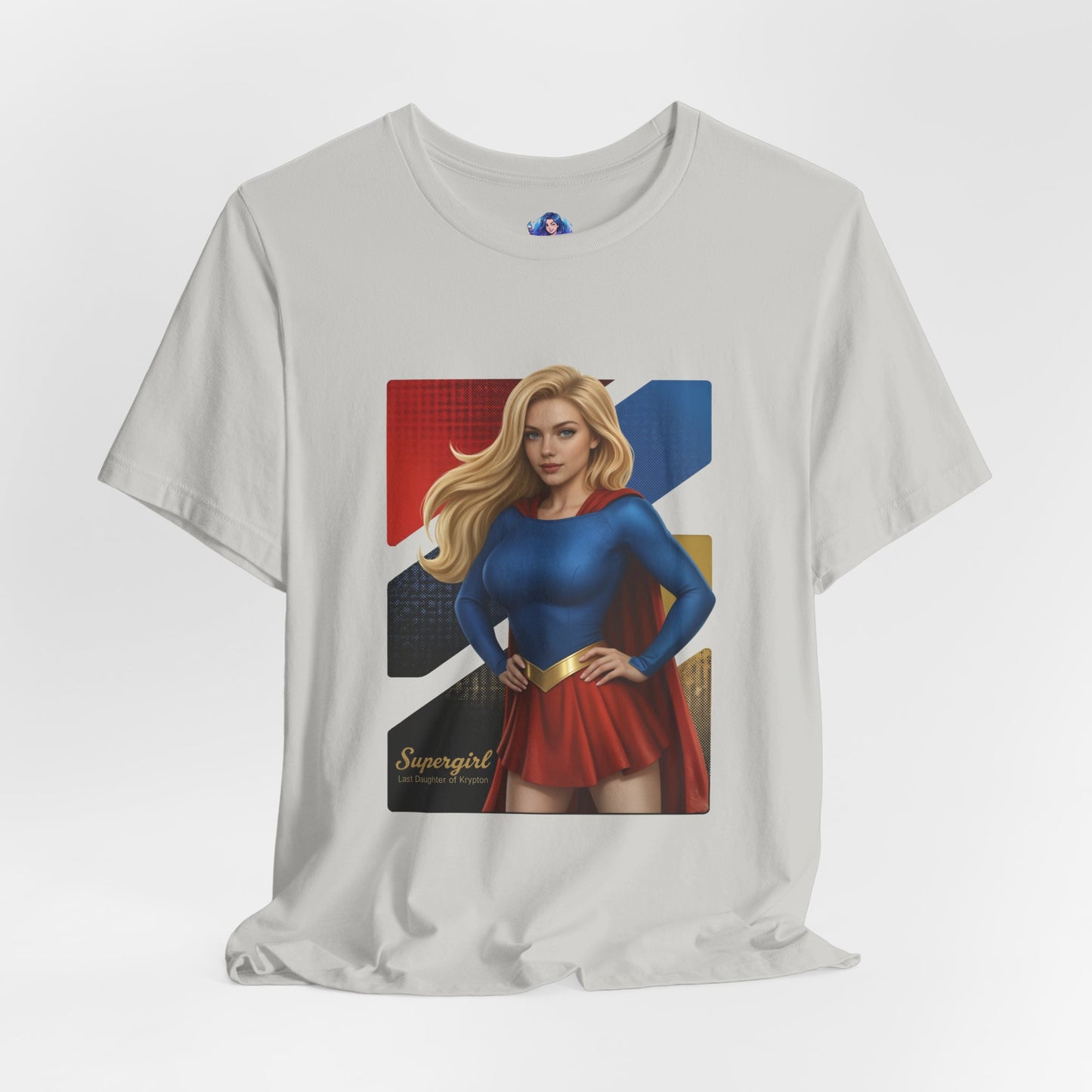 Supergirl T-Shirt | DC Comics Anime Tee for Gamers & Hero Fans - anime-style Supergirl print on Bella Canvas 3001 unisex tee
