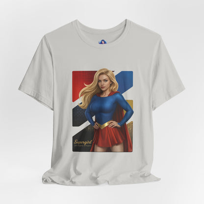 Supergirl T-Shirt | DC Comics Anime Tee for Gamers & Hero Fans - anime-style Supergirl print on Bella Canvas 3001 unisex tee