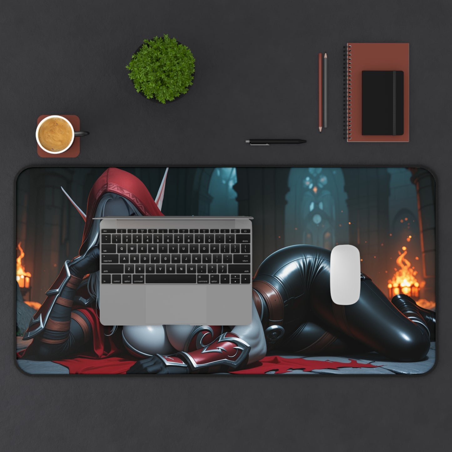 Килимок для столу Sylvanas Windrunner, килимок для миші з фентезійною ельфійкою-героїнею, налаштування темного ігрового столу