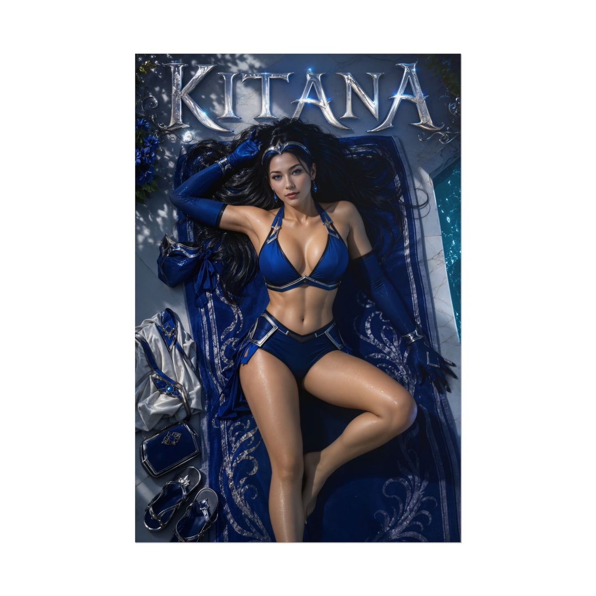 Kitana Character Poster Mortal Kombat Gamer Gift Gaming Setup Wall Decor Print