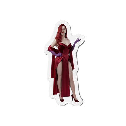 Jessica Rabbit Magnet – Cartoon Icon Fridge Magnet, Anime Style Decor premium die-cut vinyl fridge magnet showing anime-style Jessica Rabbit in red gown