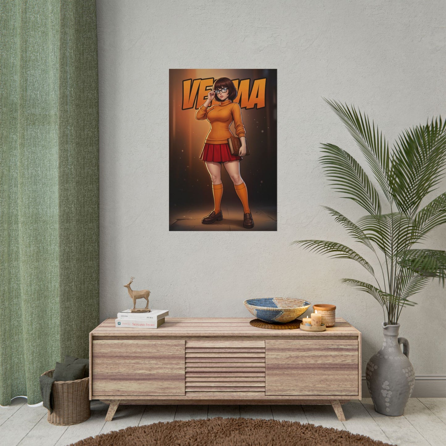 Velma Art Print, Scooby Doo Poster, Cartoon Girl Wall Art, Retro Animation Decor, Gift for Cartoon Fan