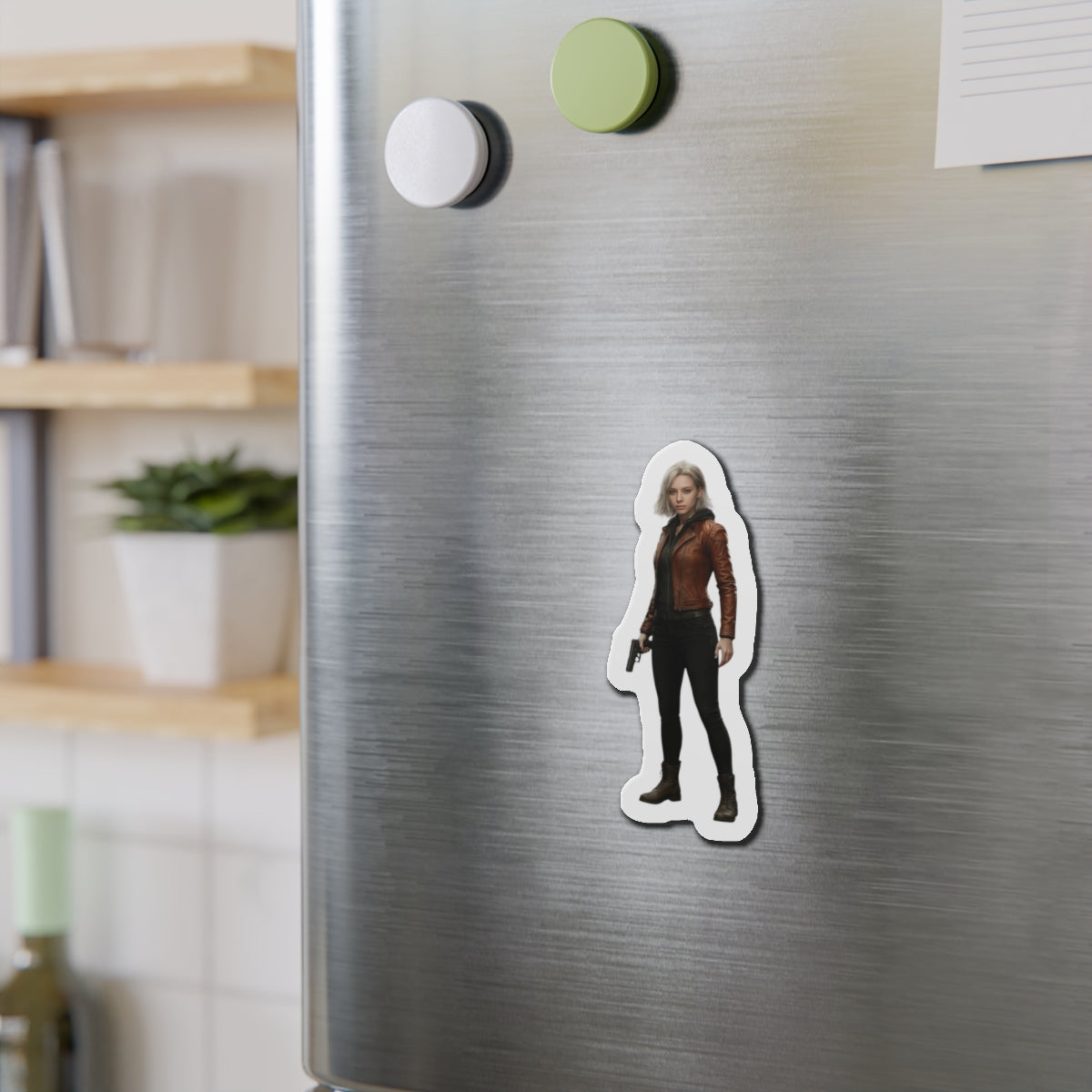Grace Ashcroft Magnet, Resident Evil Fridge Magnet, Horror Game Decor, Gamer Gift - anime-style Grace Ashcroft vinyl fridge magnet