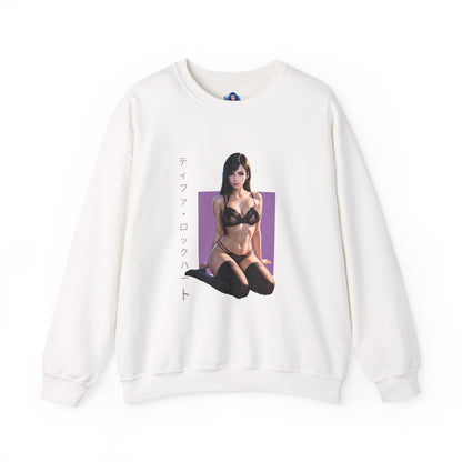 Tifa Lockhart Sweatshirt, FFVII Rundhalsausschnitt, Gemütliche RPG-Gaming-Kleidung für Fans