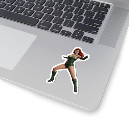 Poison Eve Sticker – Sci-Fi Game Vinyl Sticker for Laptops & Indoor Decor on laptop showing glossy, high-detail sci-fi character vinyl sticker