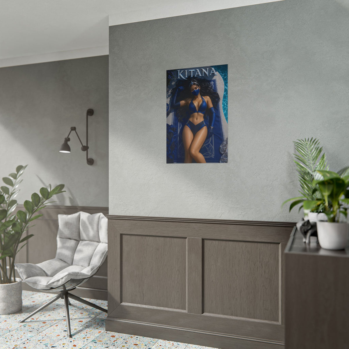 Gaming Wall Art Kitana Mortal Kombat Poster Bedroom Game Room Decor Art Print