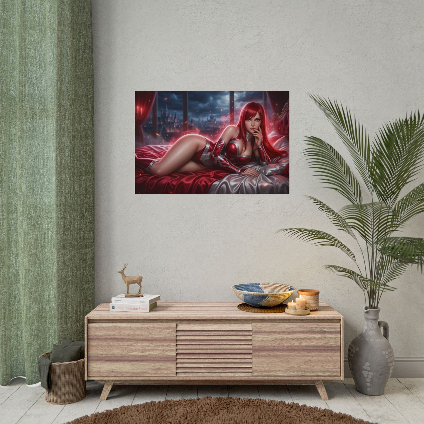 Erza Scarlet Poster, Fairy Tail Wandkunst, Anime-Print, Raumdeko