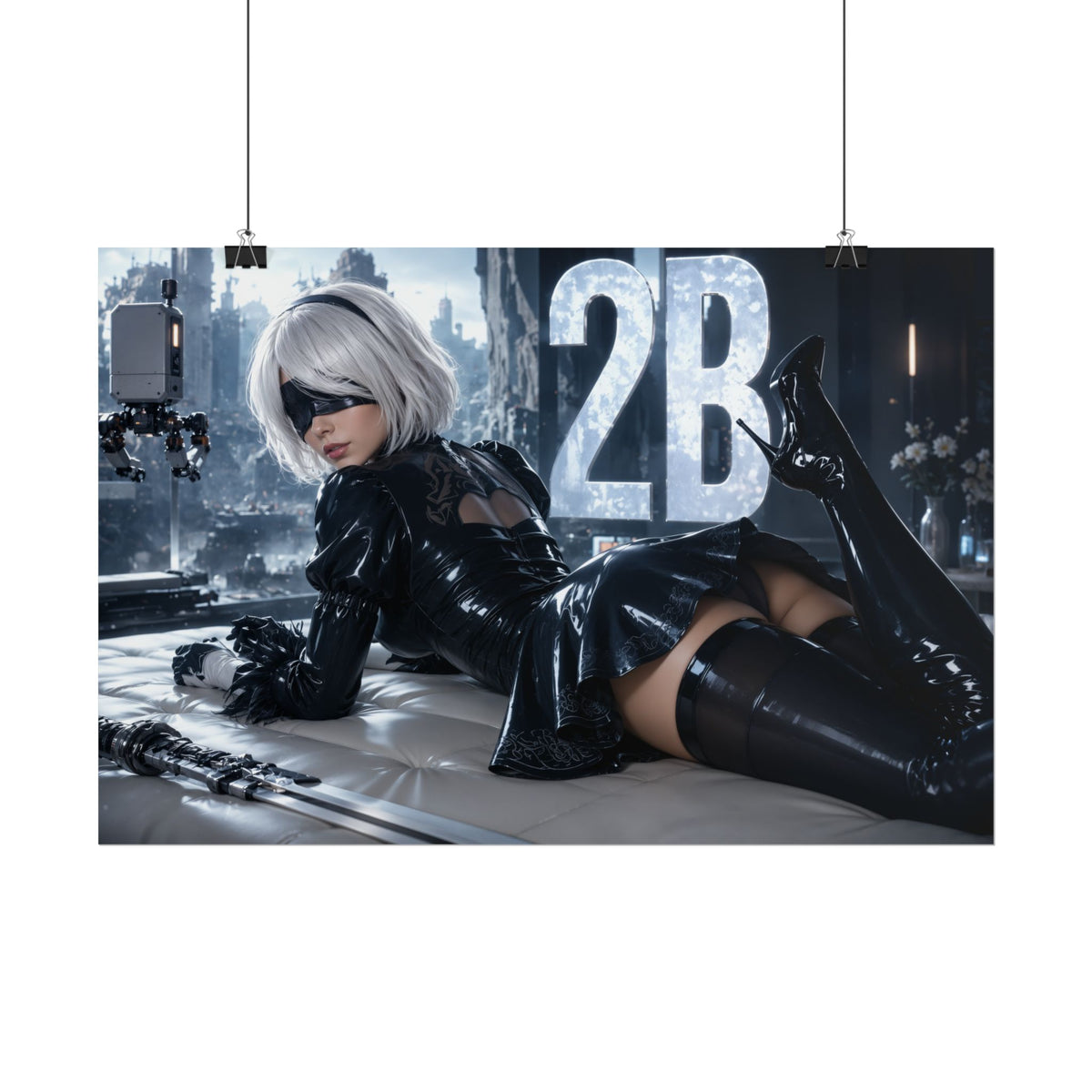 Gaming Wall Art 2B NieR Poster Game Room Decor Gamer Gift Print Wall Decor