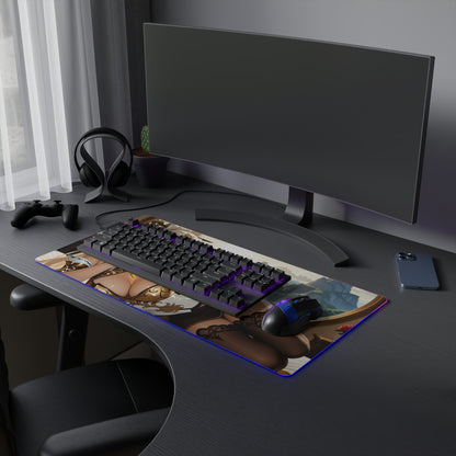Ningguang Desk Mat – LED RGB Pad, Waifu Anime Girl Gaming Setup
