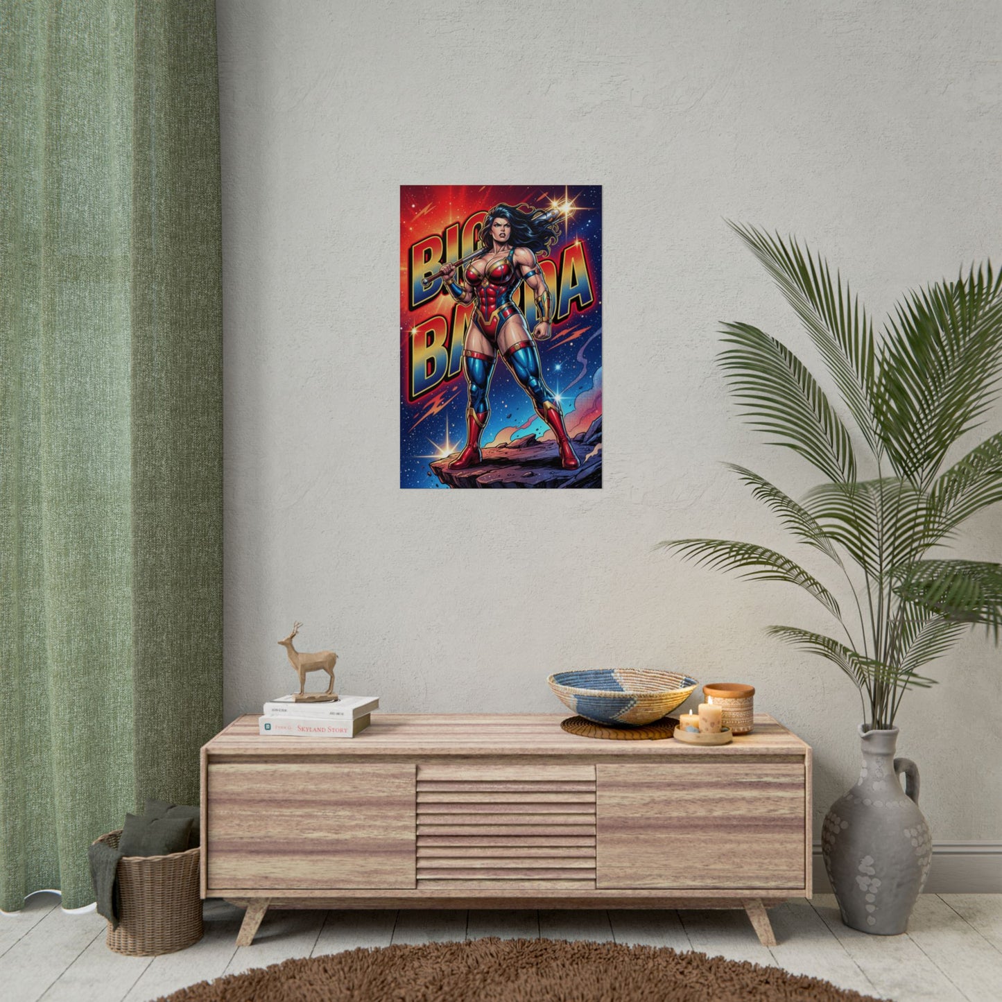 Big Barda Poster / Big Barda Wall Art / Big Barda Art Print / DC Comics Poster - bold Big Barda comic art in modern living room display
