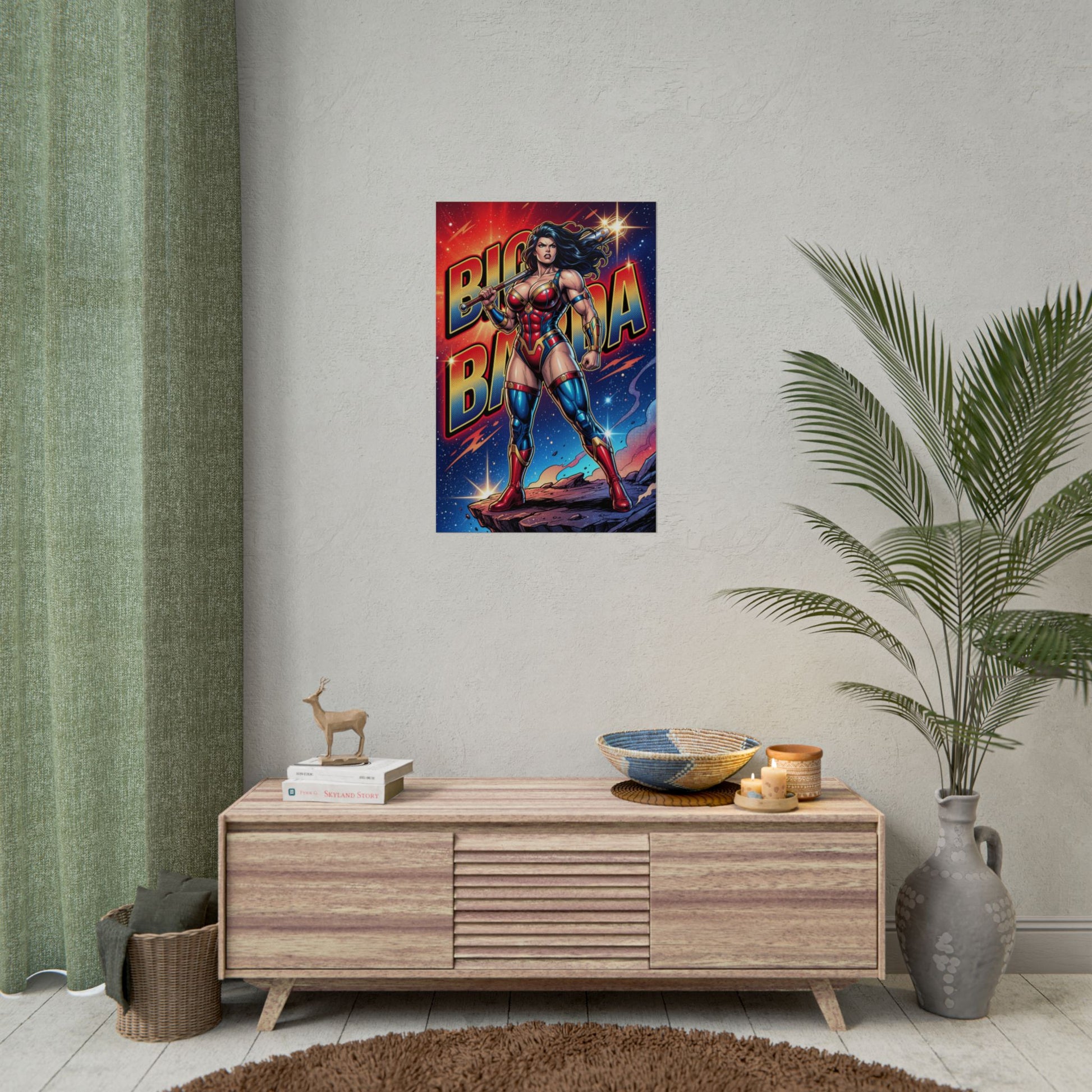 Big Barda Poster / Big Barda Wall Art / Big Barda Art Print / DC Comics Poster - bold Big Barda comic art in modern living room display