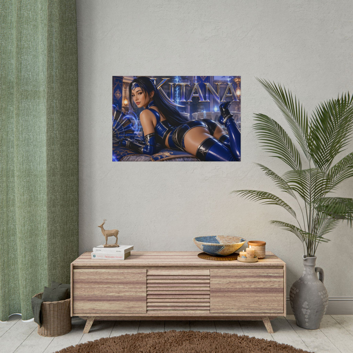 Gaming Wall Art Kitana Mortal Kombat Poster Game Room Decor Gamer Gift Print