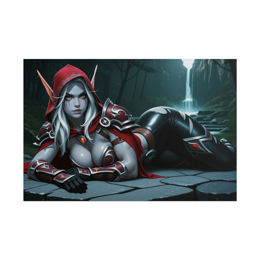 Постер Вайфу Сільвани Віндраннер | Настінне мистецтво аніме для фентезійних ігор