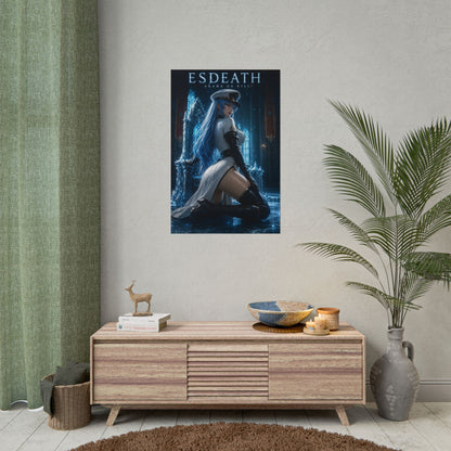 Esdeath Poster, Anime Wall Art, Fantasy Print, Gamer Decor