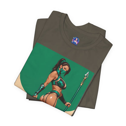 Jade Grafik-T-Shirt | Mortal Kombat T-Shirt für Otakus und Kampfspielfans | Sexy Ninja-Shirt