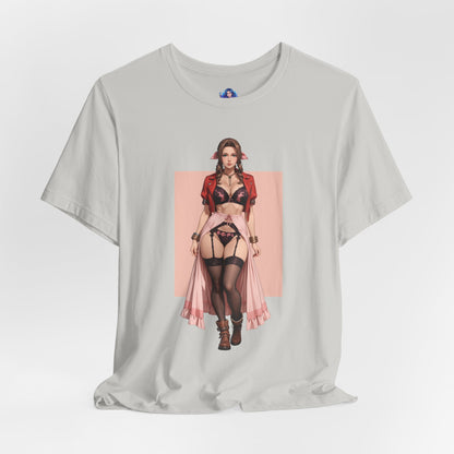 Aerith-T-Shirt | Final Fantasy VII Grafik-T-Shirt für Otaku &amp; Gaming-Fans | Anime-Heldinnen-Shirt