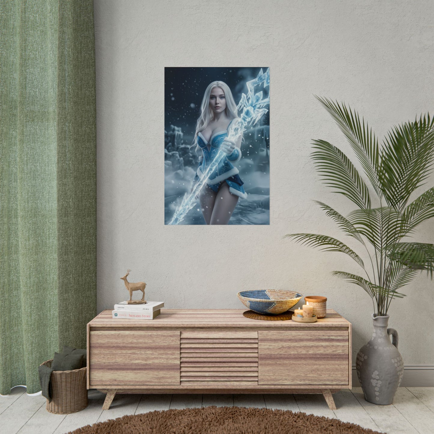 Crystal Maiden Dota 2 Poster, Dota 2 Wall Art Print, Ice Mage Girl Decor, MOBA Game Wall Art, Gamer Gift