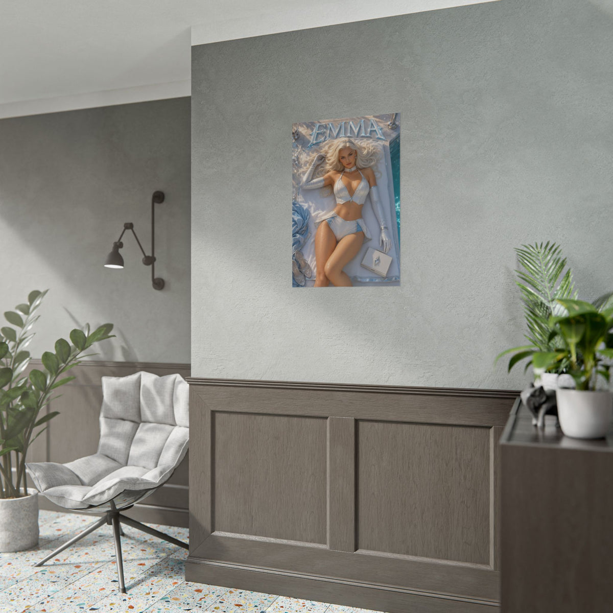 Emma Frost Character Poster Comic Style Wall Decor Bedroom Collector Gift