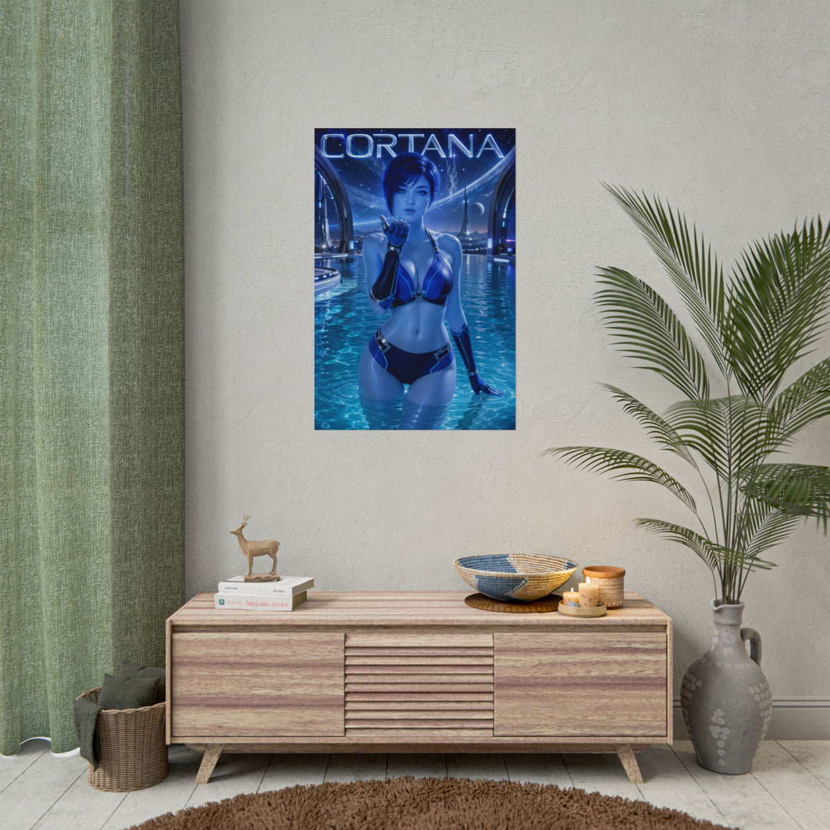 Gaming Wall Art Cortana Halo Poster Bedroom Game Room Decor Art Print