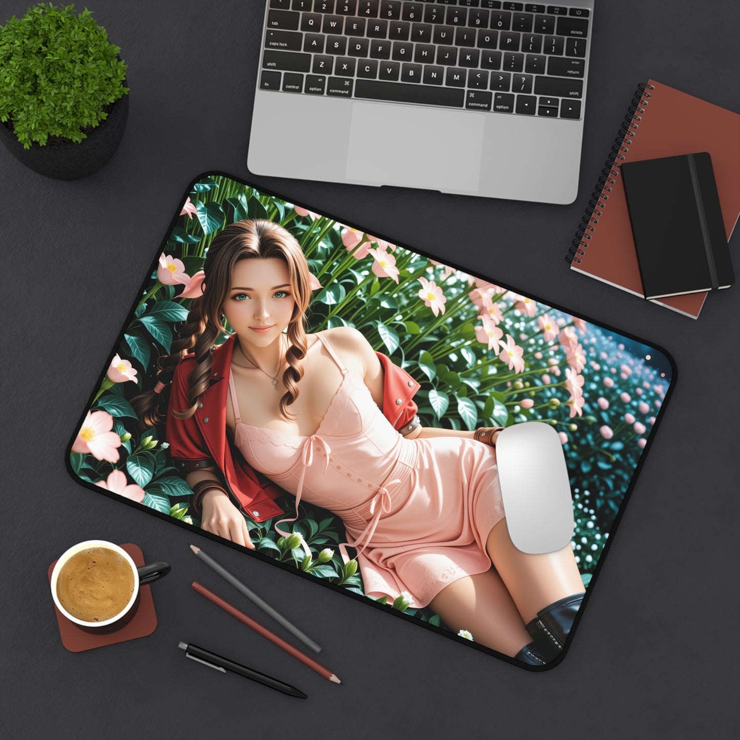 Килимок для столу Aerith Gainsborough, килимок для миші у фентезійній RPG-діловій атмосфері для дівчат, налаштування ігрового столу