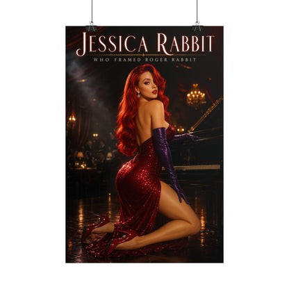 Jessica Rabbit Poster, Cartoon Wall Art, Pin Up Print, Retro Decor