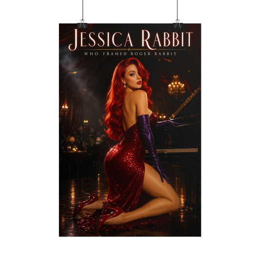 Retro Cartoon Jessica Rabbit Pin Up Video Game Art Print Collectible Wall Poster