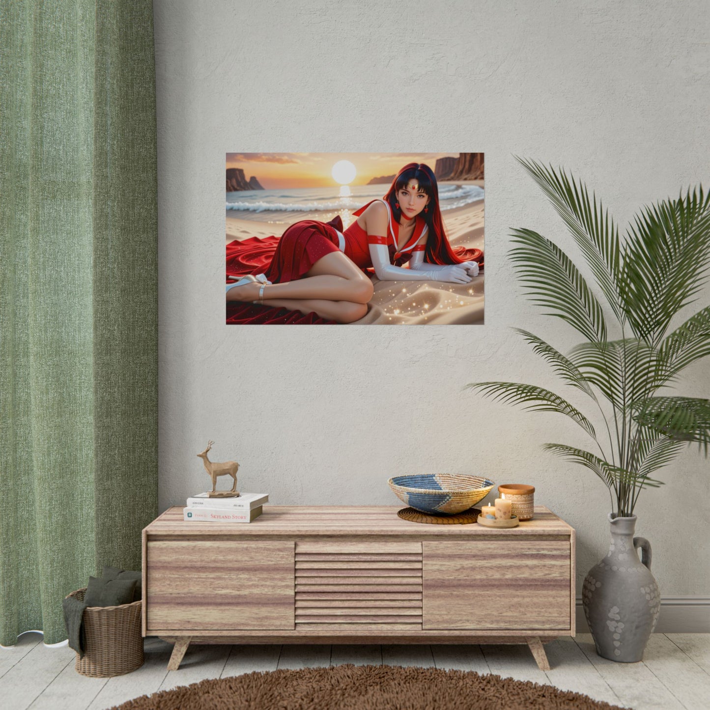 Настінний плакат Вайфу | Аніме-принт «Сейлор Марс» для комплекту «Містичний отаку»