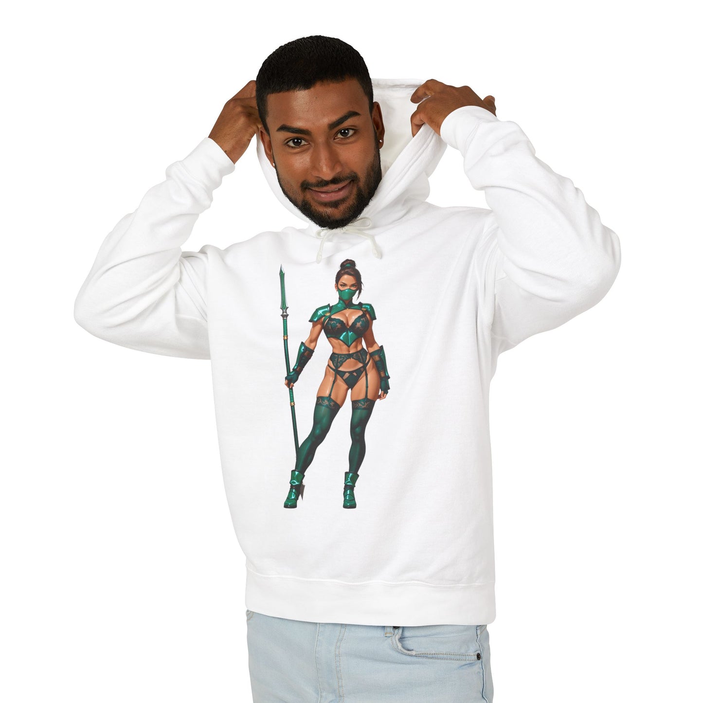 Jadefarbener Hoodie | MK11-Kämpfer-Hoodie | Anime-Kriegerinnen-Pullover