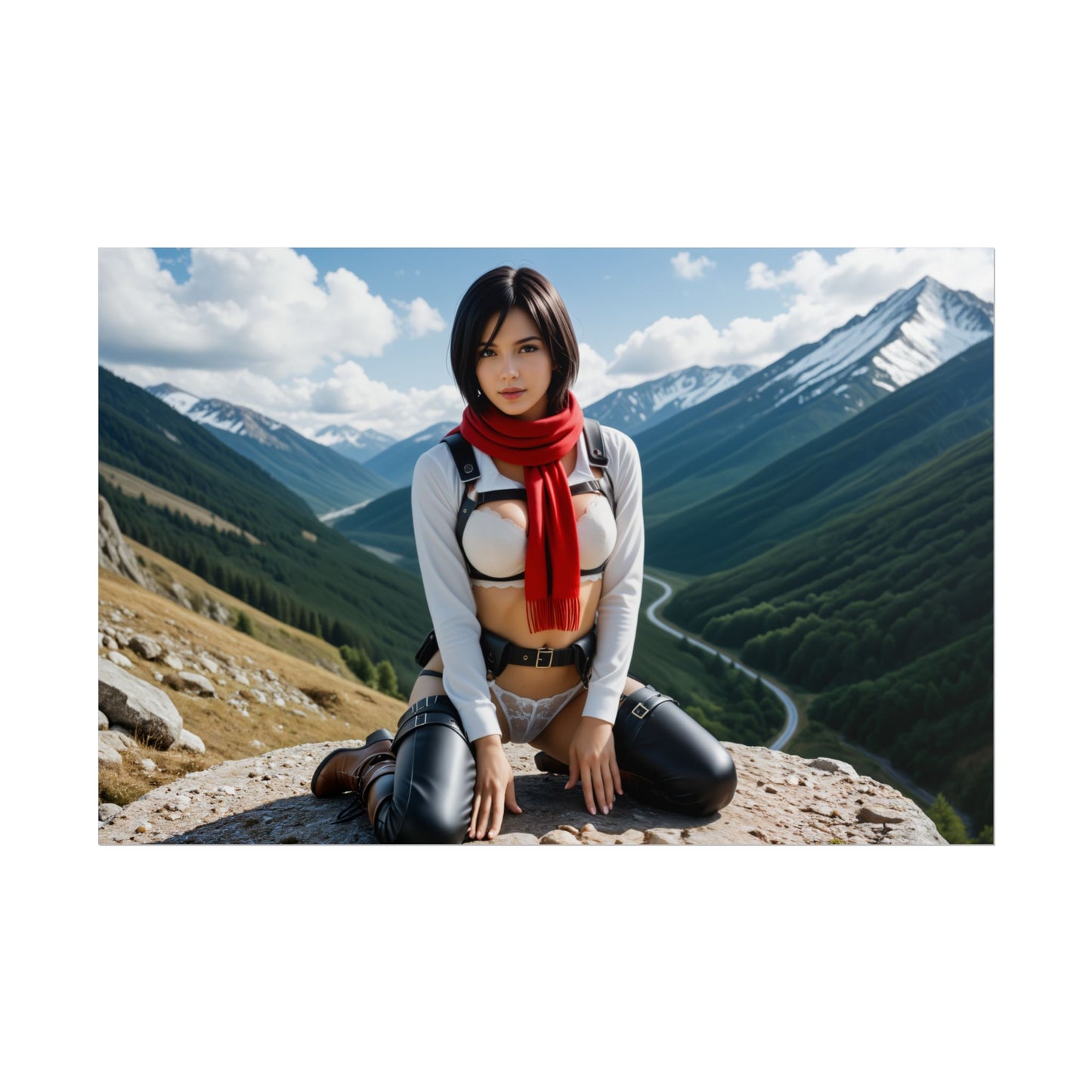 Mikasa Ackerman Anime-Poster | Waifu-Wandbild für taktische Otaku-Deko