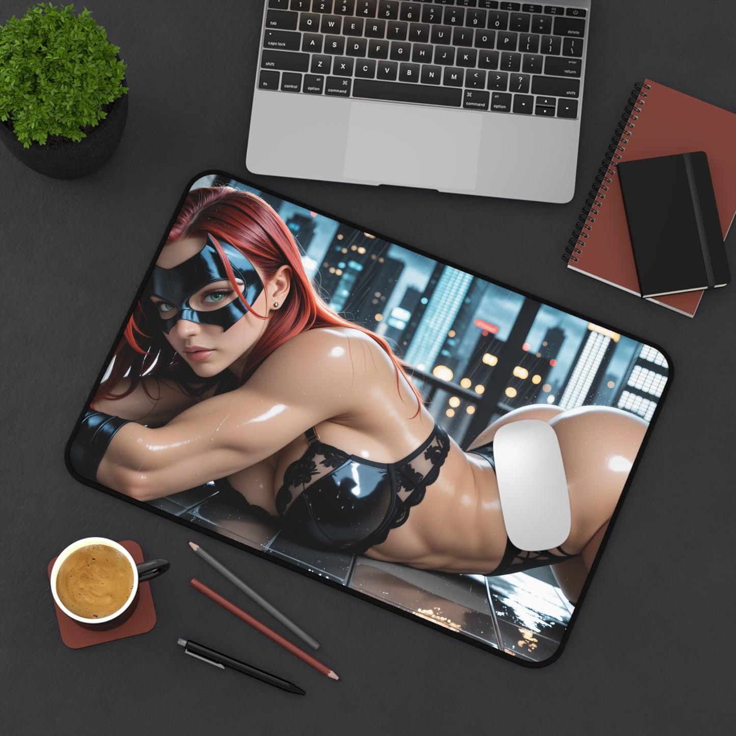 Batgirl Gaming Mouse Pad, Superhero Desk Mat, Comic Heroine Gaming Setup