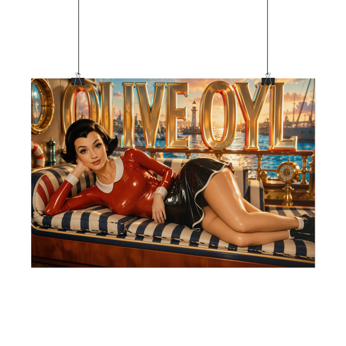 Retro Room Decor Olive Oyl Popeye Poster Cartoon Wall Art Character Print