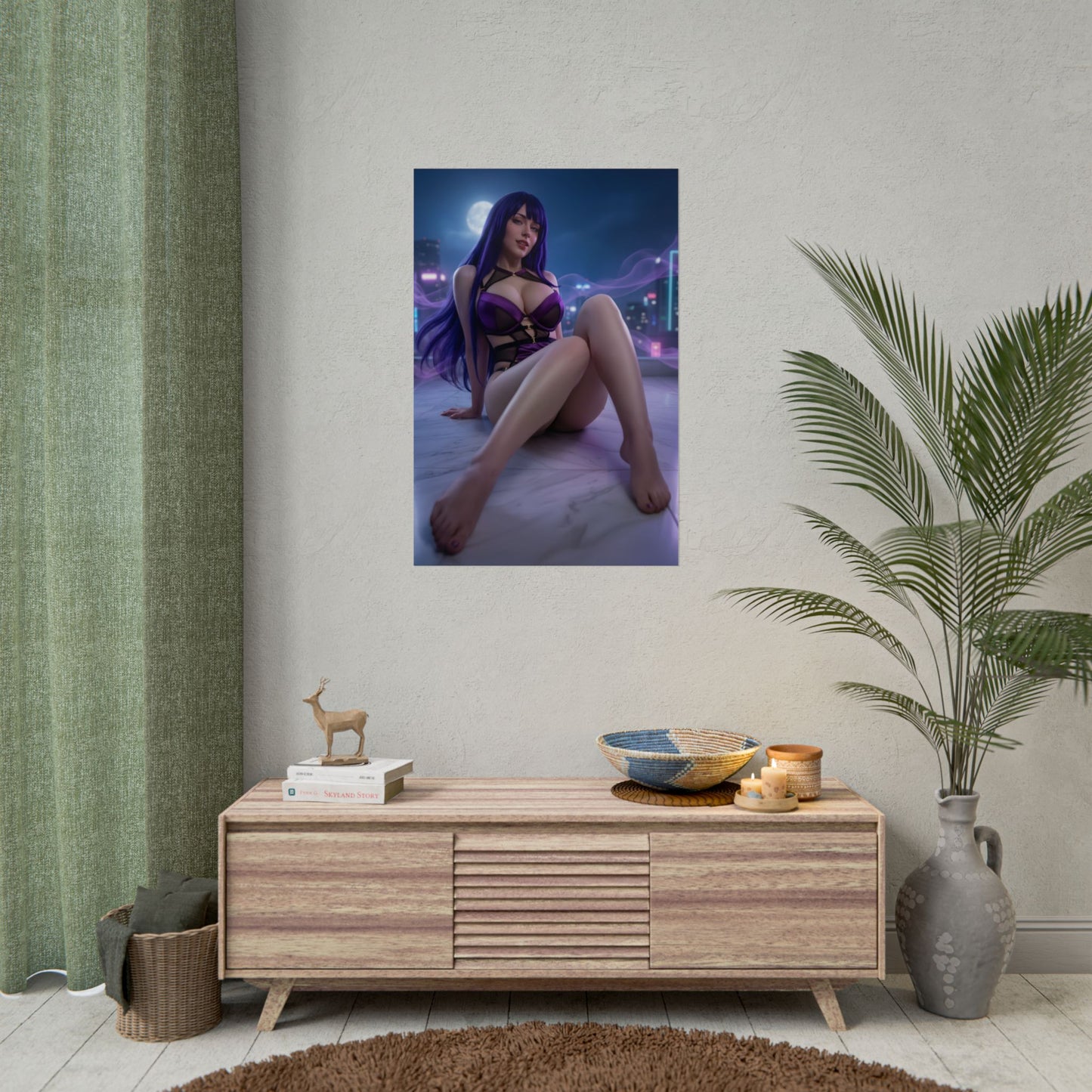 Midnight Poster / Midnight Wall Art / Midnight Art Print / My Hero Academia Poster featuring seductive pro hero in moody nighttime city scene