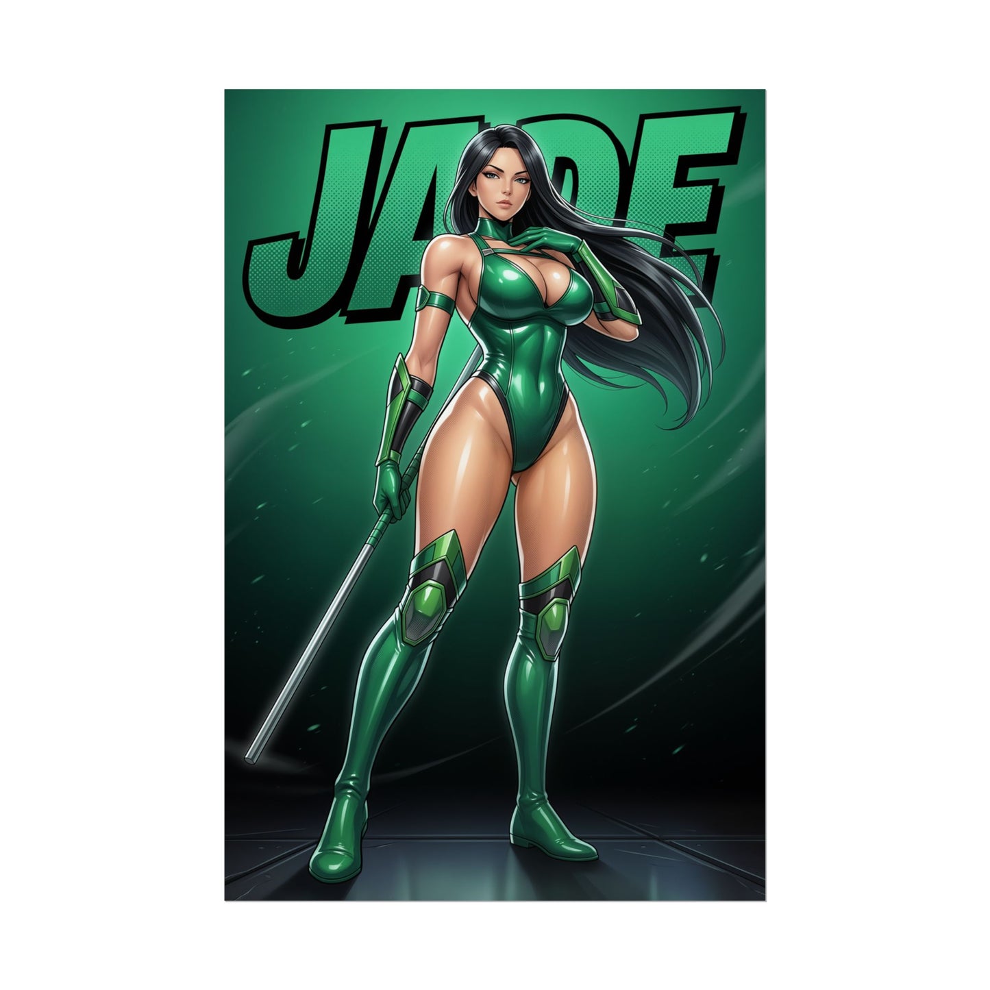 Jade Mortal Kombat Art Print, MK Wall Art Poster, Warrior Princess Decor, Fighting Game Artwork, Gamer Gift