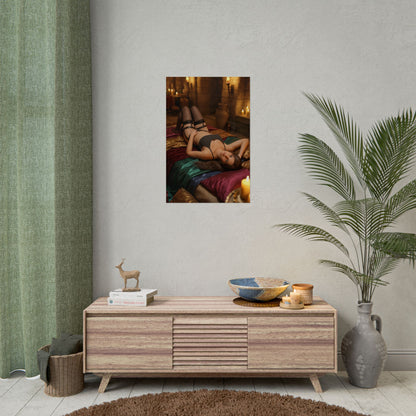 Lara Croft Poster, Tomb Raider Art Print – Classic Action Game Wall Art in a modern gaming room, character-focused premium wall art
