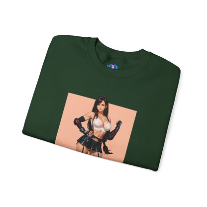 Tifa Lockhart Sweatshirt, Kämpfer-Rundhalsausschnitt, Gemütliche RPG-Gaming-Bekleidung