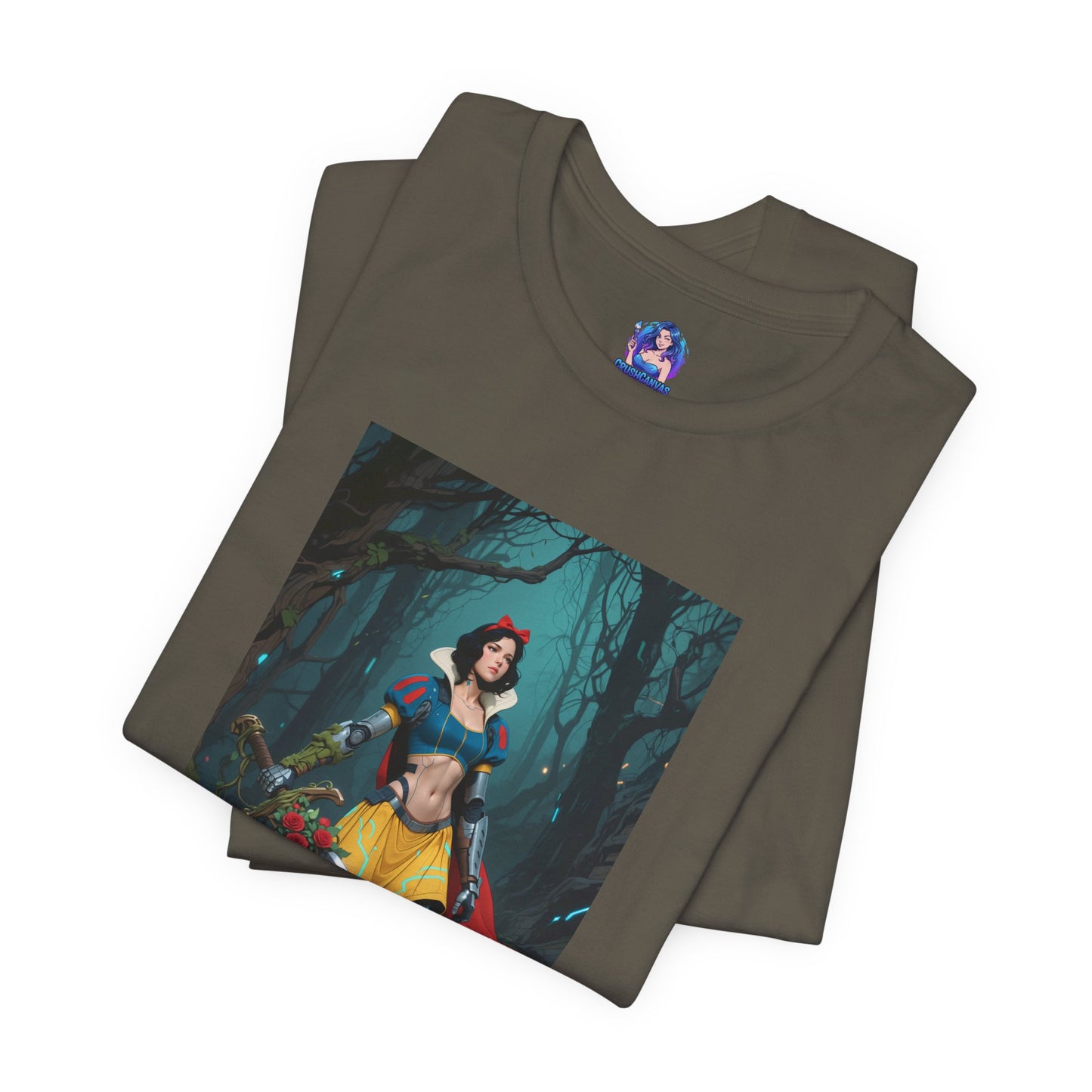 Cyber Snow White T-Shirt | Futuristic Fairy Tale Tee for Gamers & Anime Fans